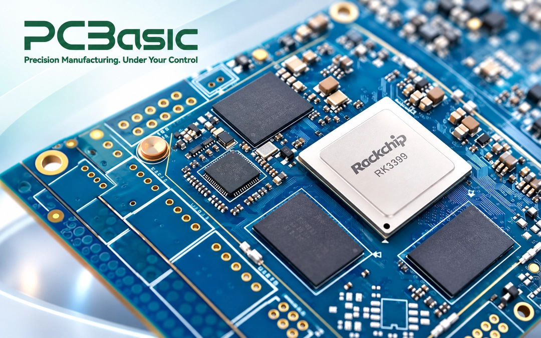 ssembled PCBA board with processor and memory chips
